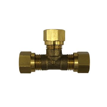 Intergas C2043 Brass LPG Fitting - 1/4" Compression Tee 
