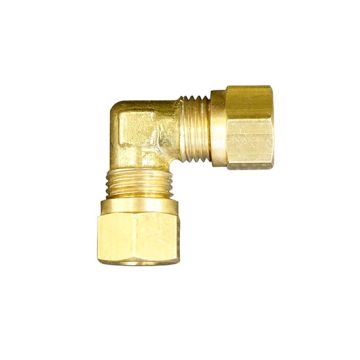 Gas Fitting Brass Compression 90 Degree Elbow - 6mm x 6mm