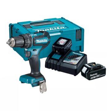 Makita DHP485TJX8 18 volt Brushless Combi Drill c/w 2 x 5ah Batteries, Charger & Case 