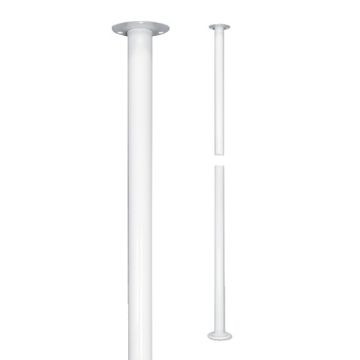 Nymas Floor to Ceiling Pole - Ribbed - 2700mm - White - 111602/WH