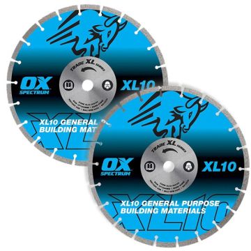 OX X2-XL10-230 Diamond Disc Twin Pack – 230mm Bricks/Concrete