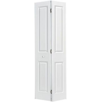 Premdor White Primed 4 Panel Textured Hollow Core Moulded Internal Bi-Fold Door