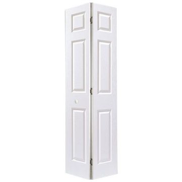 Premdor White Primed 6 Panel Smooth Hollow Core Moulded Internal Bi-Fold Door