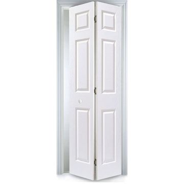 Premdor White Primed Six Panel Textured Hollow Core Moulded Internal Bi-Fold Door