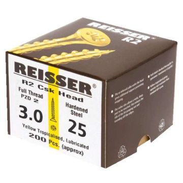 Reisser Tropicalised R2 Woodscrews 3.0mm Hinge Screw - Box of 200