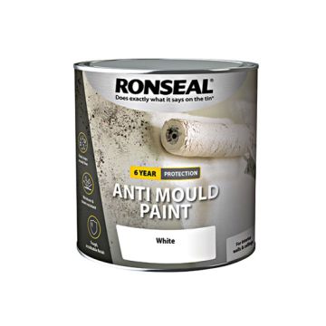 Ronseal 36625 750ml Anti Mould Silk White Paint
