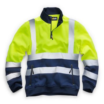 StandSafe Hi-Vis Quarter Zip Sweatshirt - Yellow & Blue