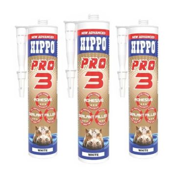 Hippo H18500 Pro3 White 290ml Sealant - Pack of 3