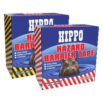 Hippo Hazard Barrier Tape - 500 Metres x 72mm