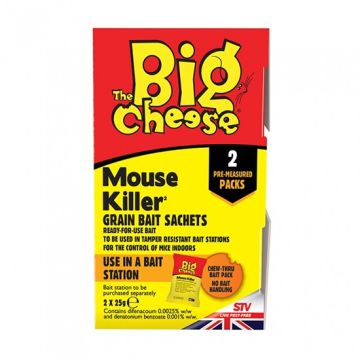The Big Cheese STV238 2 x 25gm Sachet Mouse Killer For Bait Station