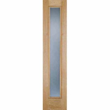 LPD OSLFROSTED Oak Frosted Glass Dowelled External Sidelight - 2057 x 457mm