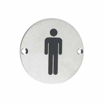 Zoo ZSS01SS Satin Stainless Steel Male Toilet Sign