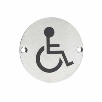 Zoo ZSS07SS Satin Stainless Steel Disabled Toilet Sign