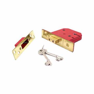 Union 2101 Polished Brass 5 Lever 2.5" Mortice Dead Lock