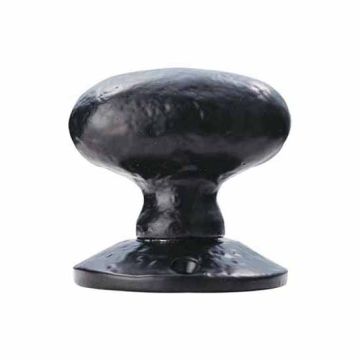 60mm Dia Oval Mortice Knob - Antique Black