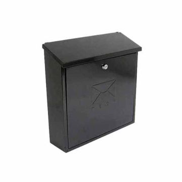 Sterling Post/Mail Box With Rear Slot 365mm x 365mm x 100mm MB03BKR Black