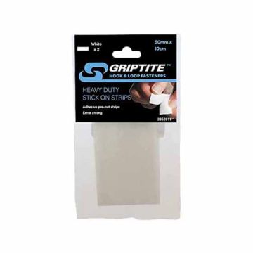 Griptite Hook & Loop Fasteners Heavy Duty Stick On Strips 50mm x 10cm Black 3952012