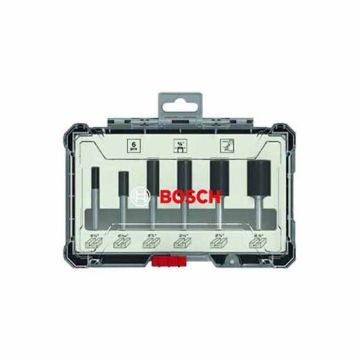 Bosch 2607017467 6 Piece 1/4” Straight Router Bit Set