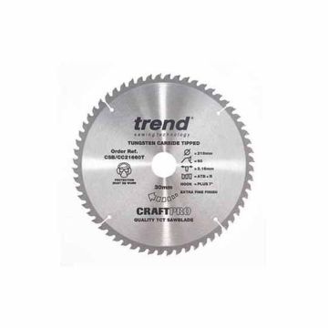 Trend CSB/CC21660T 216mm Thin Kerf Saw Blade for Cordless Mitre Saws