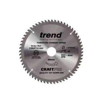 Trend CSB/PT21060 Plunge Saw Blade 210mm x 30mm Bore 60t
