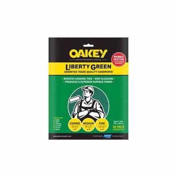 Oakey Liberty Green Sanding Sheets - pkt 3 assorted - 66261116761