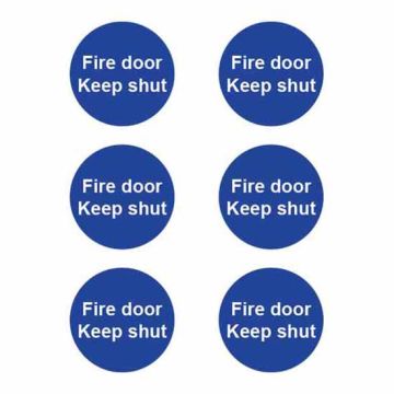 PVC 0151 Keep Fire Door Shut Sign Pack of 6 - 300 x 200mm