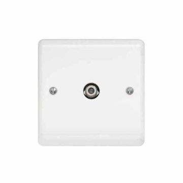 Contactum A2149 Aspire Moulded 1 Gang SAT (F-Connector) Socket White