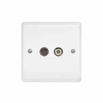 Contactum A2150 Aspire Moulded 2 Gang Coaxial & Satellite Socket White