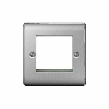BG NBSEMS2 Brushed Steel 2 Module Front Plate EuroModule