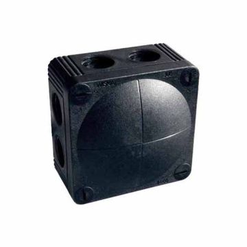 Wiska Combi 308/5 Black Junction Box - 85 x 85 x 51mm