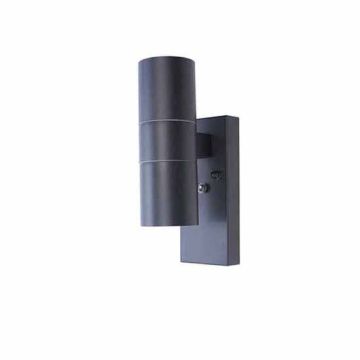 Hispec HSLEDUL/PC/GRY Coral Up/Down Wall Light c/w Photocell - Anthracite Grey