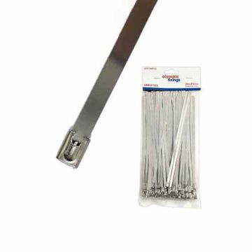 Olympic Stainless Steel Cable Ties 300 x 4.6mm - Pack 100