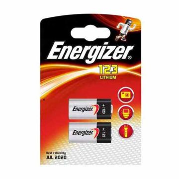 Energizer CR123 3 Volt Batteries (Pack of 2)
