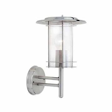 Saxby York 4478182 IP44 Polished Stainless Steel Wall Light