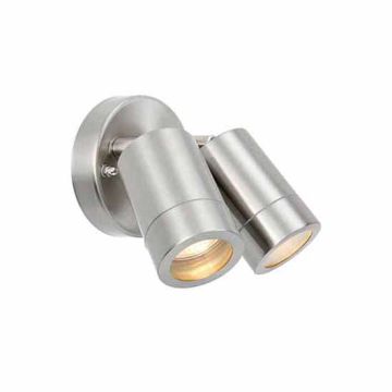 Saxby Palin 75449 Brushed Steel Twin Adjustable Wall Spot Light