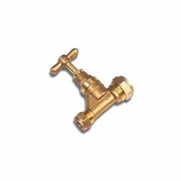 22 x 15mm Brass Stop Tap (can be used with ¾" Olive for ½" Alkathene)