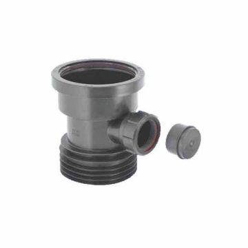 McAlpine DC1-BL-BO Drain Connector with 1.1/2" Boss Black