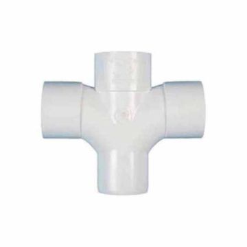 Polypipe WS50 White Solvent Waste Cross Tee - 92.5° x 50mm