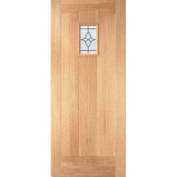 LPD Oak Veneered Cottage Leaded Double Glazed Dowelled External Door