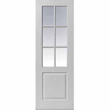 JB Kind Faro 6 Light Clear Glazed White Internal Door