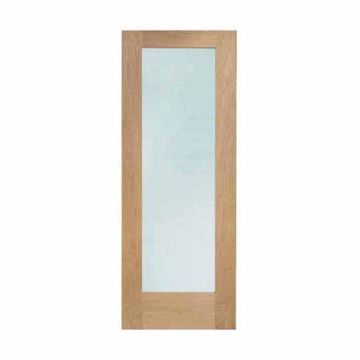 XL Oak Veneered Pattern 10 Clear Glazed Dowelled External Door