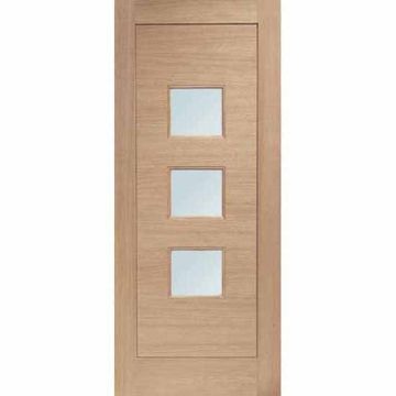 XL Oak Veneered Turin Obscure Glazed M&T External Door