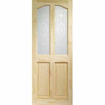 XL Clear Pine Rio Crystal Rose Glazed Internal Door