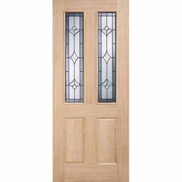 LPD Oak Veneered Salisbury Part Obscure Glazed Dowelled External Door