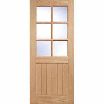LPD Oak Veneered Cottage 6 Light Clear External Door