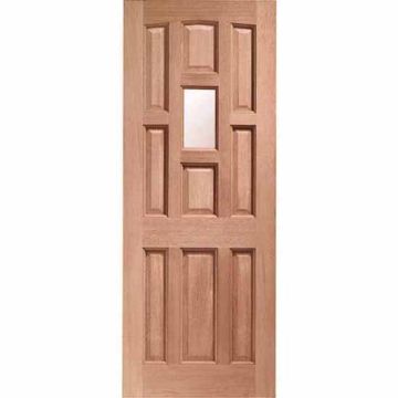 XL Hardwood Veneered York Obscure Single Glazed Dowelled External Door