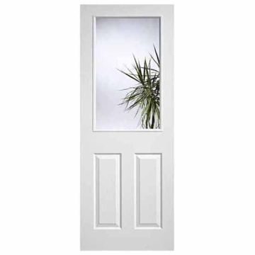 LPD Textured 1 Light Clear Glazed White Moulded HC Internal Door