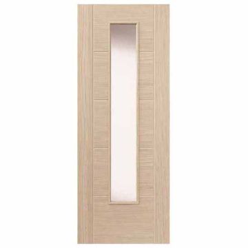 JB Kind Ivory Clear Glass Laminated Wood Effect Pre-Finished Internal Door