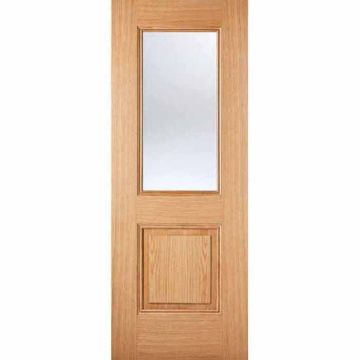LPD Arnhem 1 Panel/1 Light Clear Glass Oak Veneer Pre-Finished Internal Door
