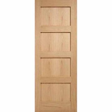 LPD Contemporary 4 Panel (Shaker) Oak Veneer Pre-Finished Internal Door